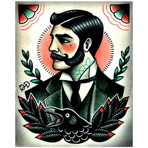 Placa Decorativa para Barbearias Quyen Dihn Victorian Gentleman