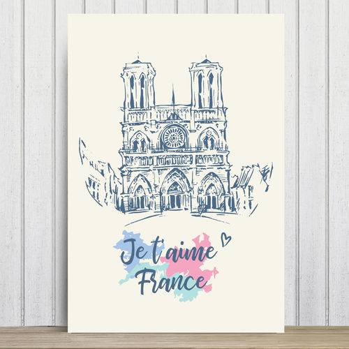 Placa Decorativa Paris Notre Dame MDF 20x30