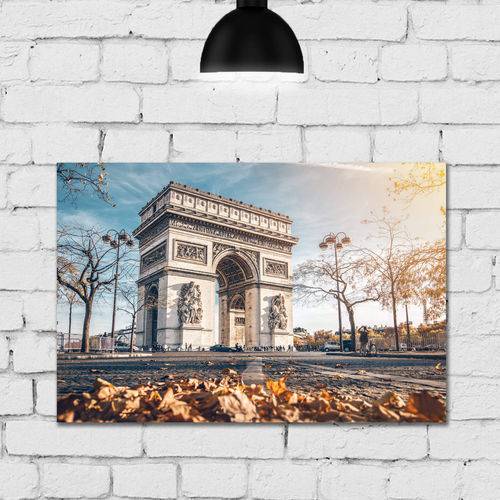 Placa Decorativa Paris Viagem Arco do Triunfo 30x40cm
