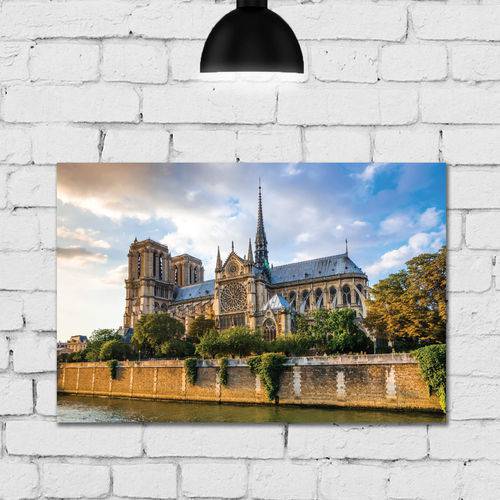 Placa Decorativa Paris Viagem Notre Dame 30x40cm
