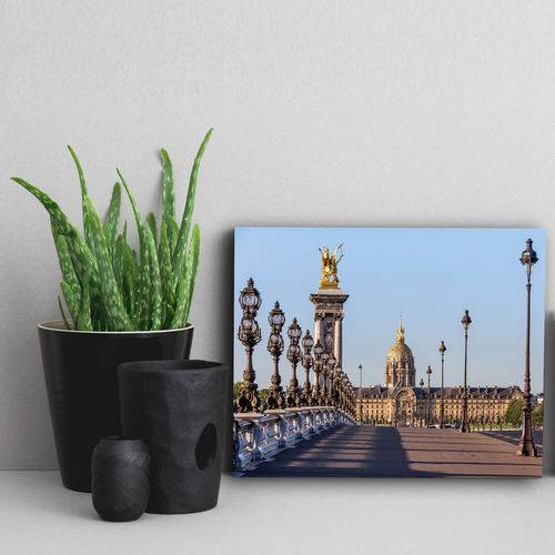Placa Decorativa Paris Viagem Ponte Alexandria 20x30cm