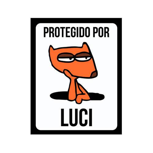 Placa Decorativa - Protegido por Luci - Legião Nerd