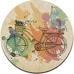 Placa Decorativa Redonda - Bicicleta Aquarela 29x29cm - Cia Laser