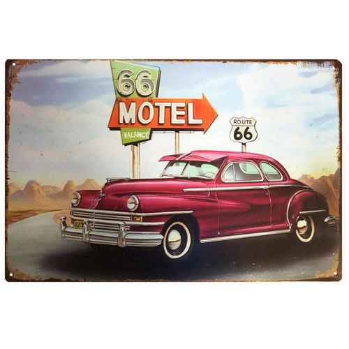 Placa Decorativa Route 66 Motel