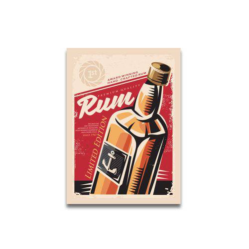 Placa Decorativa - Rum - Vintro Decor - 18x24cm