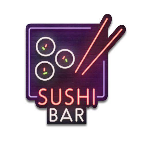Placa Decorativa - Sushi Bar - Vintro Decor - 44x48cm