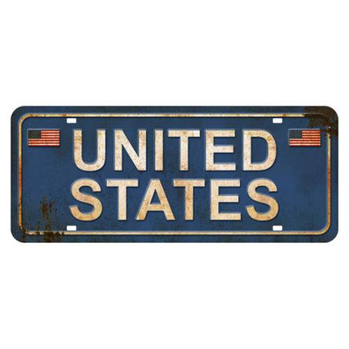 Placa Decorativa United States 14,6x35cm Dhpm2-073 - Litoarte
