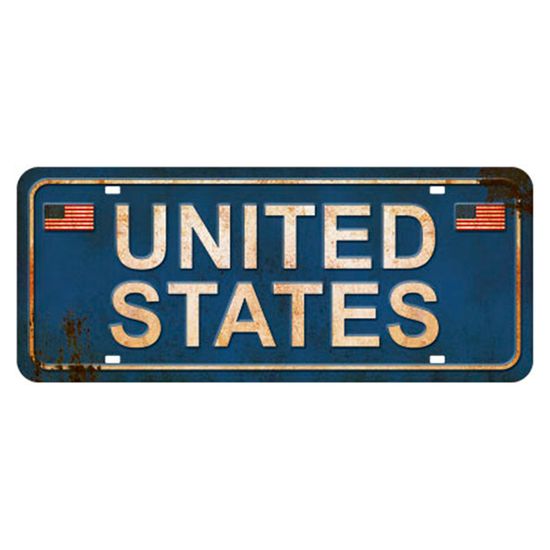 Placa Decorativa United States 14,6x35cm Dhpm2-073 - Litoarte