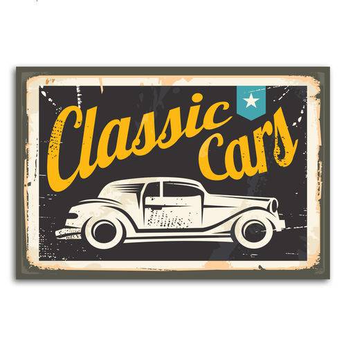 Placa Decorativa Vintage Carros Classic Cars 20x30cm