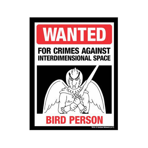 Placa Decorativa - Wanted Bird Person - Legião Nerd