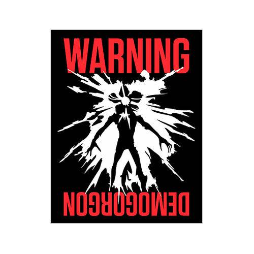 Placa Decorativa - Warning Demogorgon - Legião Nerd