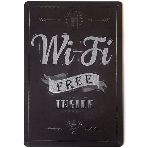 Placa Decorativa Wifi Free Inside