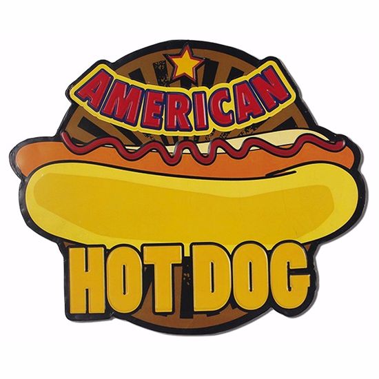 Placa Decorativa 32x21,5cm American Hot Dog LPQM-029 - Litocart