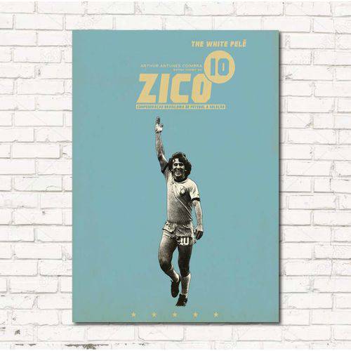 Placa Decorativa Zico em MDF 40x30cm