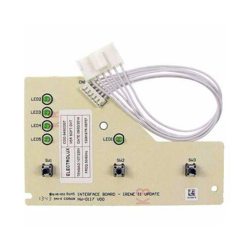 Placa Eletrônica Interface para Lavadora Electrolux Le06 Lw06lx Lw06sl 64502207 Original Bivolt