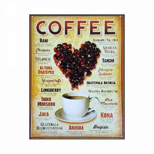 Placa em Mdf - Coffee - 28x21cm