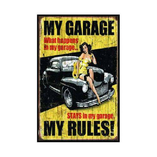 Placa em Mdf - My Garage - 28x21cm