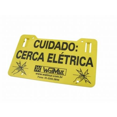 Placa Indicadora de Cerca Elétrica Tamanho 0.13 X 0.22cm com 4 Unidades
