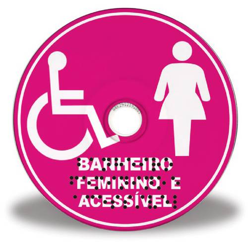 Placa Instrutiva em Braille Banheiro Feminino/Acessível