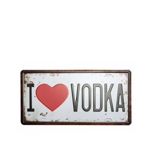 Placa Metal Decorativa I Love Vodka
