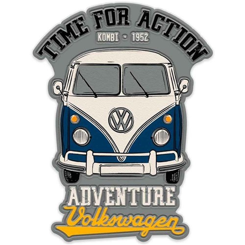 Placa Metal Recorte Volkswagen Kombi Adventure Cinza