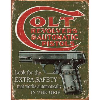 Placa Metálica Decorativa Rossi Colt Pistols Único
