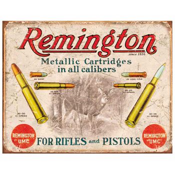 Placa Metálica Decorativa Rossi Remington Bullets Único