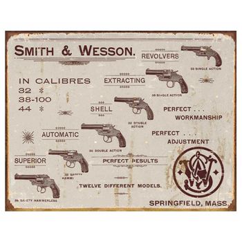 Placa Metálica Decorativa Rossi Smith & Wesson Revolvers Único