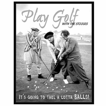 Placa Metálica Decorativa Rossi Stooges Play Golf Único