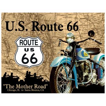 Placa Metálica Decorativa Rossi US Route 66 Mother Único
