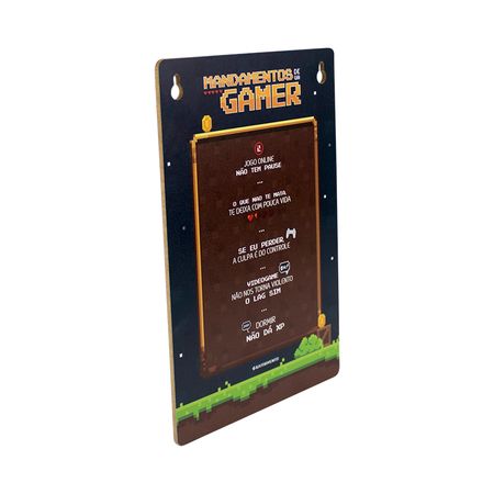 Placa Pixel Mandamentos de um Gamer