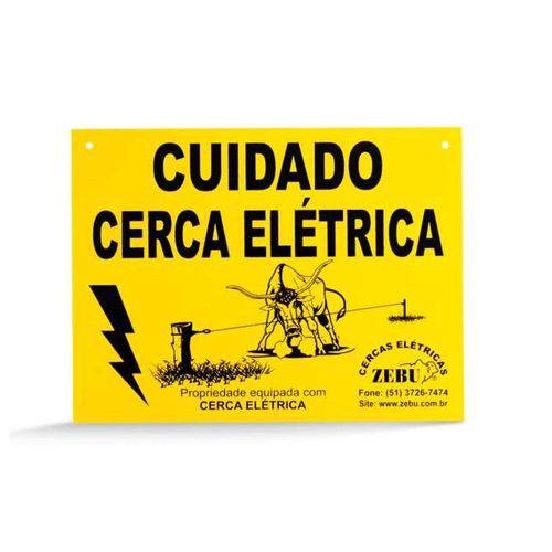Placa "Cuidado Cerca Elétrica" Zebu