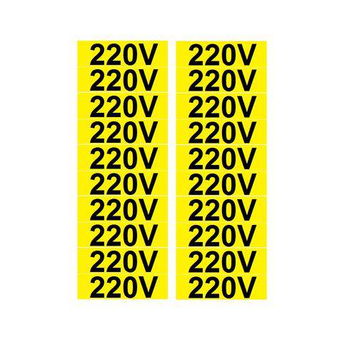 Placa SINALIZAÇÃO 220 V C/20 Adesivo Destacaveis (35X10MM)