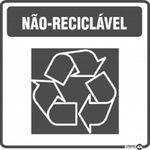 Placa SINALIZAÇÃO Adesiva Lixo NÃO Reciclavel (18X18)