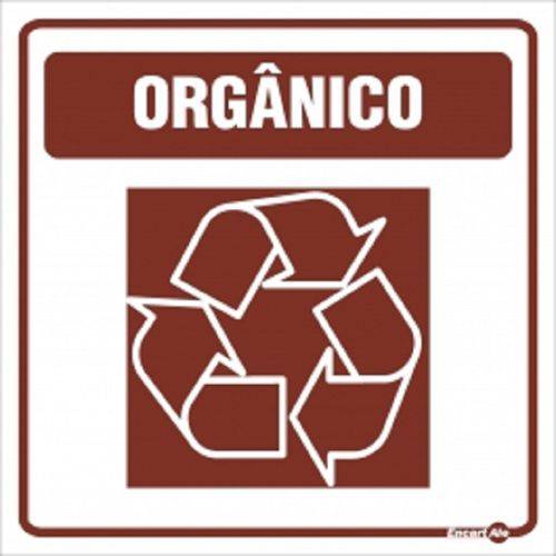 Placa SINALIZAÇÃO Adesiva Lixo Organico (18X18)