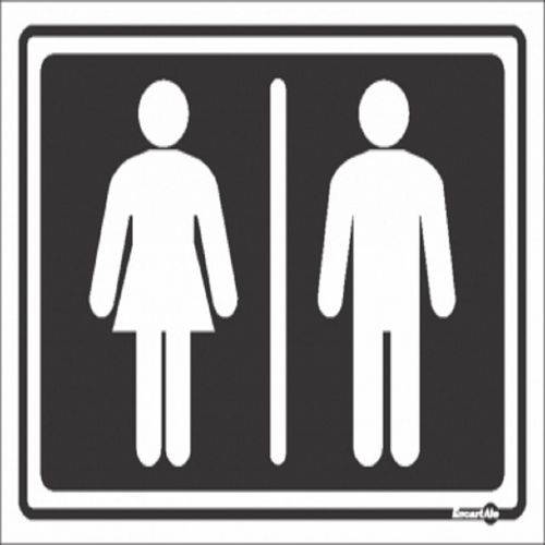 Placa SINALIZACÃO Banheiro Masculino/Feminino (20X15X0,80MM)