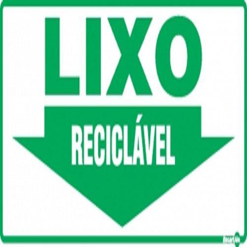 Placa SINALIZAÇÃO Lixo Reciclavel (13X30X0,80MM)