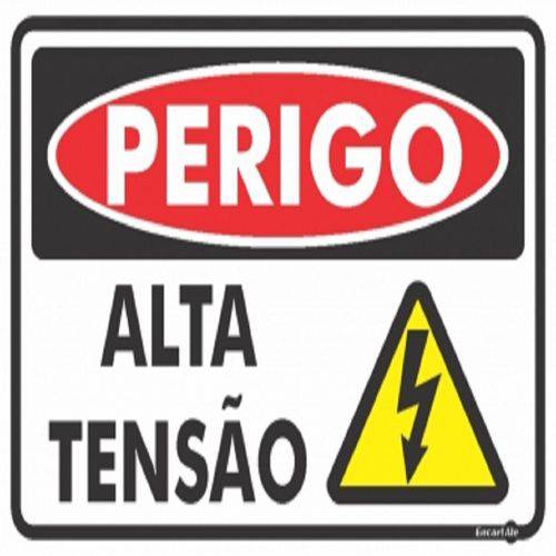 Placa SINALIZAÇÃO Perigo Alta TENSÃO (30X20X0,80MM)