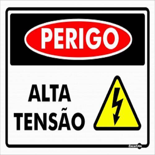 Placa SINALIZACÃO Perigo Alta TENSÃO (20X15X0,80MM)