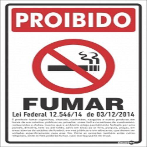 Placa SINALIZAÇÃO Proibido Fumar Lei Federal (20X30X0,80MM)