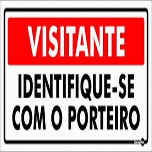 Placa SINALIZAÇÃO Visitante Identifique-Se com Porteiro (13X30X0,80MM)