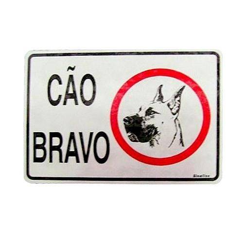Placa Sinalizadora Cão Bravo - Sinalize