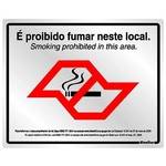 Placa Sinalizadora Lei Antifumo é Proibido Fumar Neste Local - Sinalize
