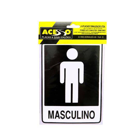 Placa Sinalizadora para Comércio Banheiro Masculino 20Cm