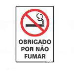 Placa Sinalize em Pvc Obrigado por não Fumar