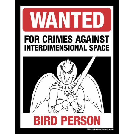 Placa Wanted Bird Person