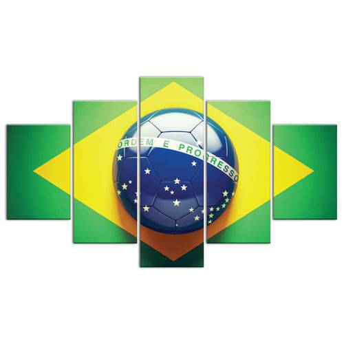 Placas Decorativas em MDF Bandeira do Brasil 5 Unidades