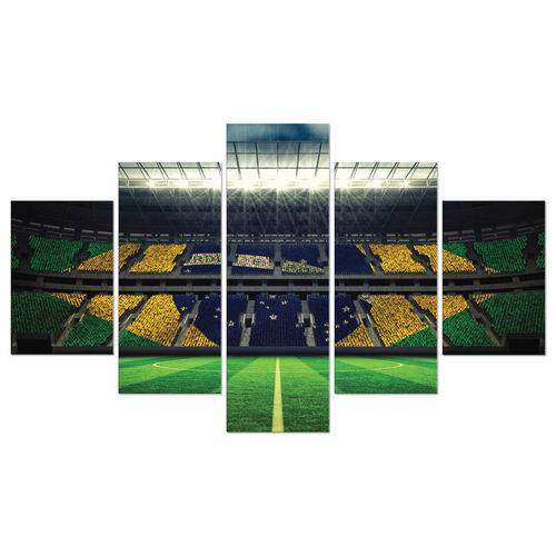Placas Decorativas em MDF Bandeira do Brasil no Estádio 5 Un
