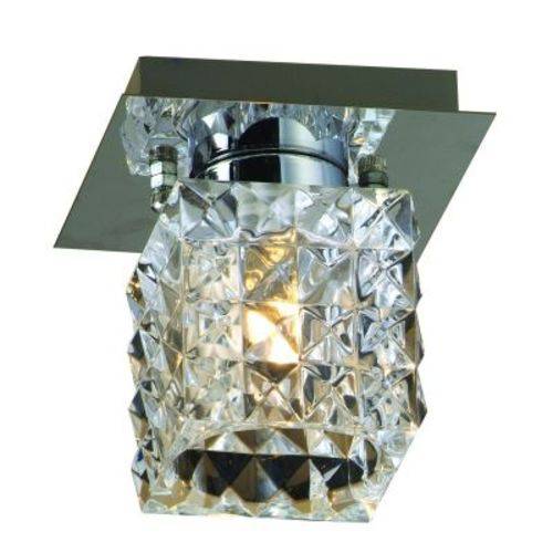 Plafon Bella Prisma Cubico Metal Vidro Transparente 10x9cm 1 G9 Halopin Bivolt Hu2149c Entradas e Salas