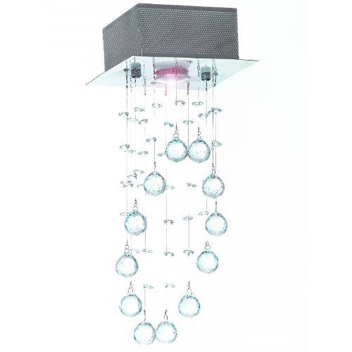 Plafon de Cristal Inox 1 Lâmpada Hy - Arquitetizze